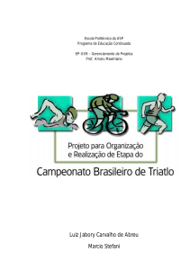 Projeto para Organiza&ccedil;&atilde;o de Etapa de Triatlo