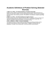 Academic Definitions of Problem Solving