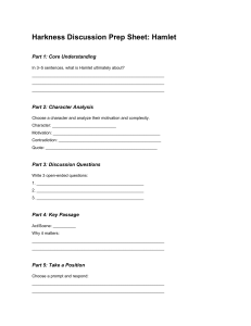 Harkness Discussion Prep Sheet: Hamlet