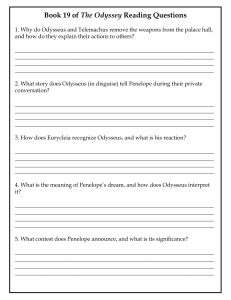Book 19 The Odyssey Reading Questions Worksheet