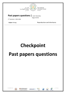 Checkpoint Past Papers: Biology - Reproduction & Inheritance
