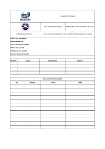 Formulario de Proyecto: Canal Hidr&aacute;ulico de Ensayo