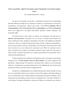 Big Five Personality Analysis via Social Cognitive Theory