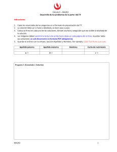 C&aacute;lculo II MA263: Desarrollo de problemas parte I TF