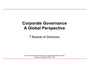 Corporate Governance: Boards of Directors - Global Perspective