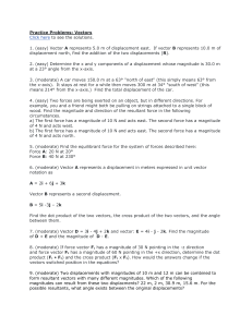 Vectors Physics Practice Problems