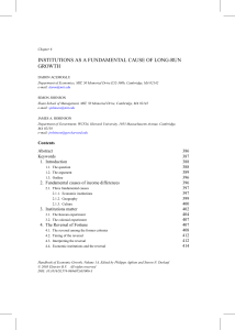 Institutions as a Fundamental Cause of Long-Run Growth