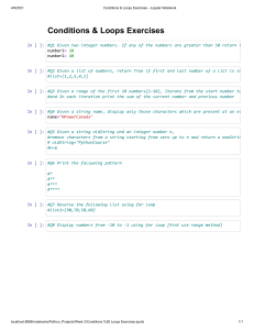 Python Conditions & Loops Exercises Jupyter Notebook
