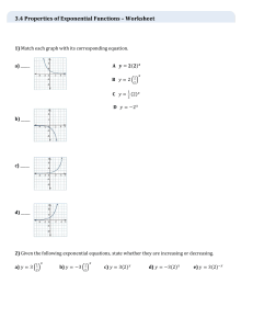 Properties of Exponential Functions Worksheet