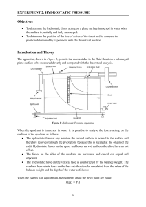 Hydrostatic Pressure Experiment: Objectives, Theory, and Methodology