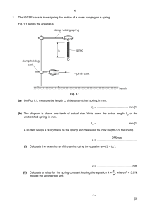 IGCSE Physics Worksheet: Spring Motion & Moments