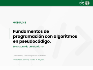 M&oacute;dulo II: Fundamentos de programaci&oacute;n con algoritmos en pseudoc&oacute;digo