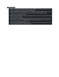 Project Scheduling Steps