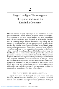 Mughal Twilight: Regional States & East India Company