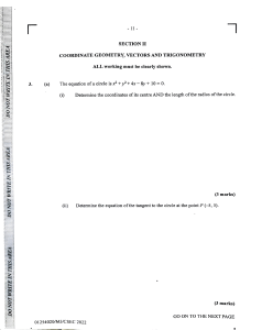 CSEC 2022 Math Exam: Coordinate Geometry, Vectors, Trigonometry