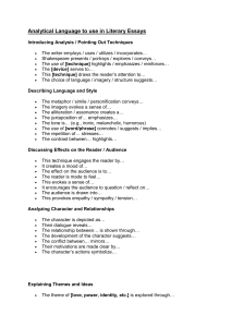 Analytical Language for Literary Essays