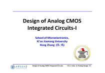 Design of Analog CMOS Integrated Circuits-I Lecture Notes