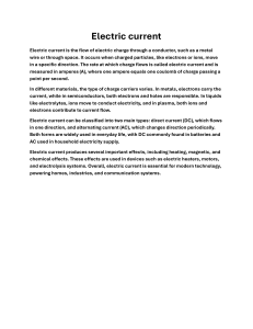 Electric Current: Definition, Types, and Effects