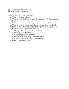 Engineering Economics: Depreciation Methods & Concepts