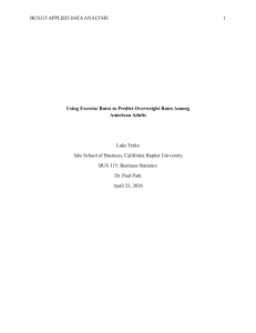 Exercise Rates and Overweight Rates: Statistical Analysis
