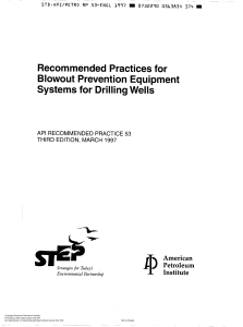API RP 53: Blowout Prevention Equipment Systems for Drilling Wells