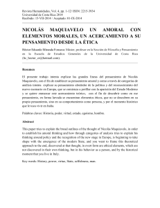 Maquiavelo: Amoral con elementos morales &ndash; An&aacute;lisis filos&oacute;fico
