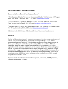The New Corporate Social Responsibility: A Research Paper