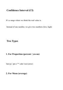 Confidence Interval and Sampling Distributions Study Guide