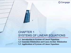 Chapter 1: Systems of Linear Equations Textbook