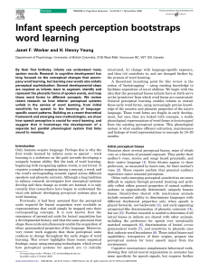 Infant Speech Perception & Word Learning: A Review