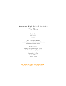 Advanced High School Statistics Third Edition Textbook