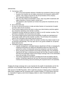 AFM Notes: NPV, Free Trade, Treasury Management