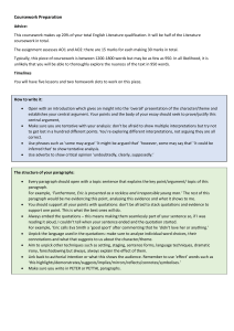 English Literature Coursework Preparation Guide