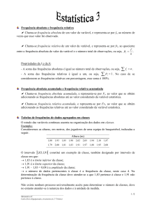 Estat&iacute;stica 3: Frequ&ecirc;ncia Absoluta e Relativa