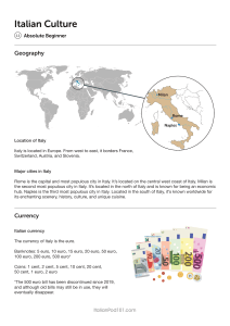 Italian Culture for Absolute Beginners: Geography, Currency, Social Norms