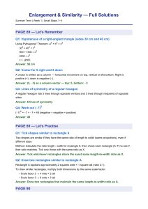 Math Worksheet Solutions: Enlargement & Similarity