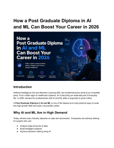 Post Graduate Diploma in AI and ML: Career Boost 2026