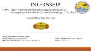 Internship Report: Aerosol Climate Change Impact on Lightning Microphysics