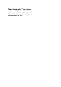 Peer Review in Translation: A Simple Explanation (A2 Level)