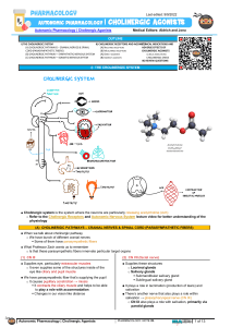 Autonomic Pharmacology: Cholinergic Agonists