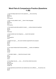 Word Pairs & Comparisons Practice Questions 1-20