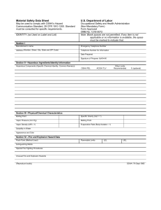 Material Safety Data Sheet Template
