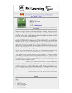 Introduction to Machine Learning, 3rd Edition Textbook