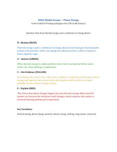 RACE Model Answer: Phase Change (7th Grade Science)
