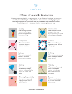 10 Signs of Unhealthy Relationship | One Love