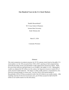 One Hundred Years in the U.S. Stock Markets: 1926-2025 Returns Study