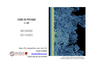 Cours de Physique L1 SDV : M&eacute;canique des Fluides