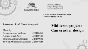 Can Crusher Design Mid-Term Project - Mechanical Engineering