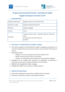 Plan de curr&iacute;culo English Continuum: From KEY to PET
