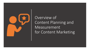 Content Planning & Measurement for Marketing